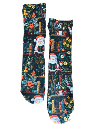 Girl’s 6 Bookish Santa Knee High Socks